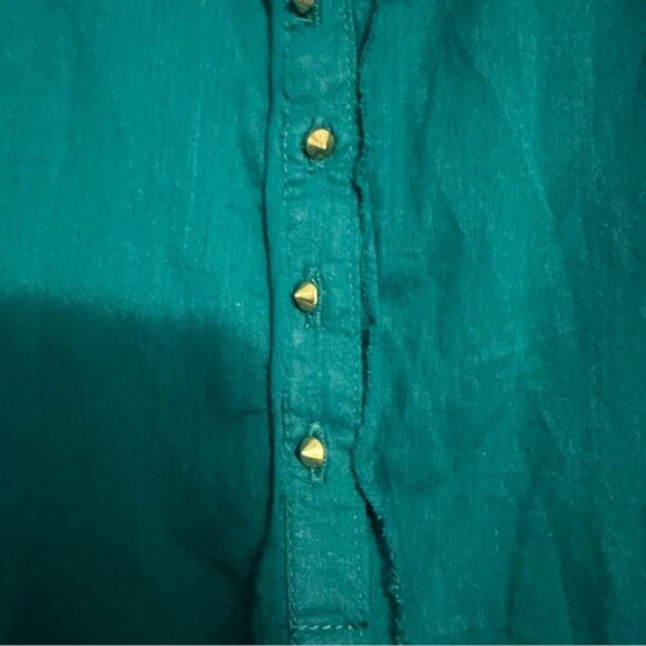 Zara Green Long Sleeve Buttoned Tunic with Mandarin Collar Size Médium NWT - Picture 4 of 9